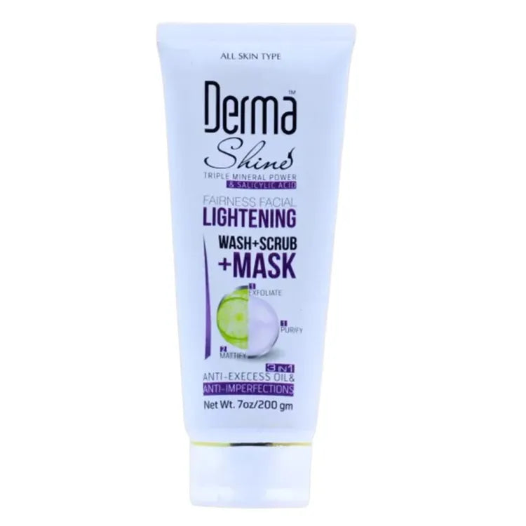 Derma Shine Face Wash + Scrub and Mask (3 in 1).